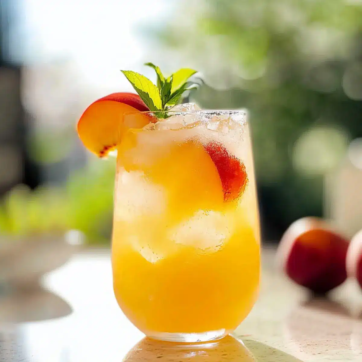 Iced Peach Green Tea Lemonade