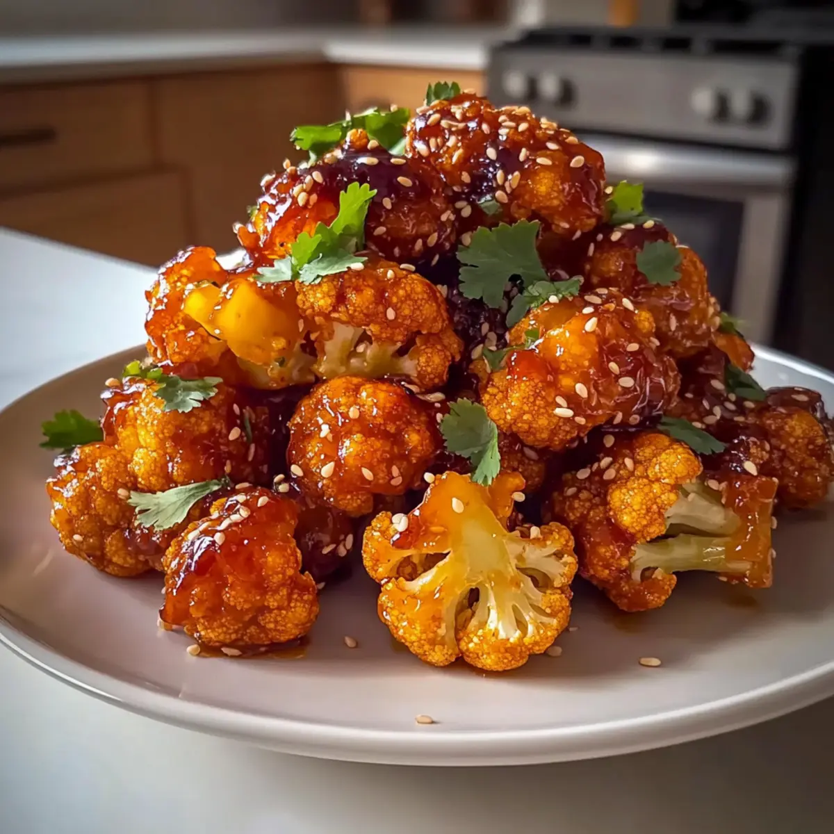 Sweet and Spicy Baked Cauliflower