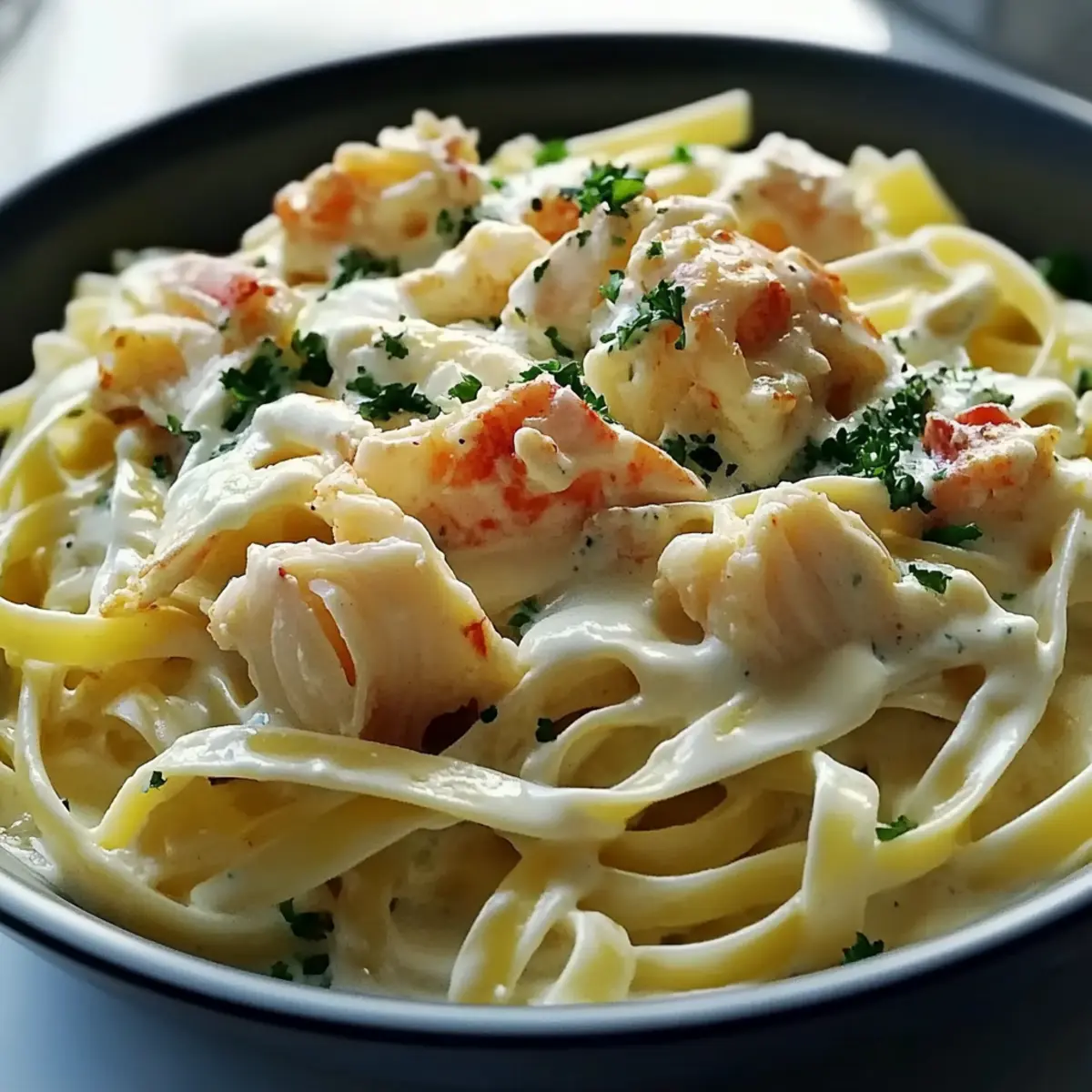 Creamy Crab Fettuccine Alfredo