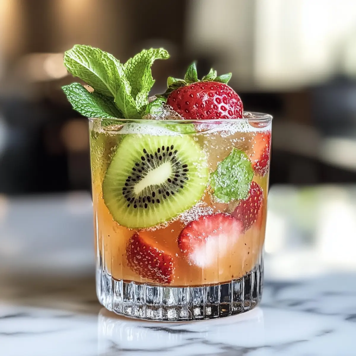 Kiwi & Strawberry Smash Mocktail