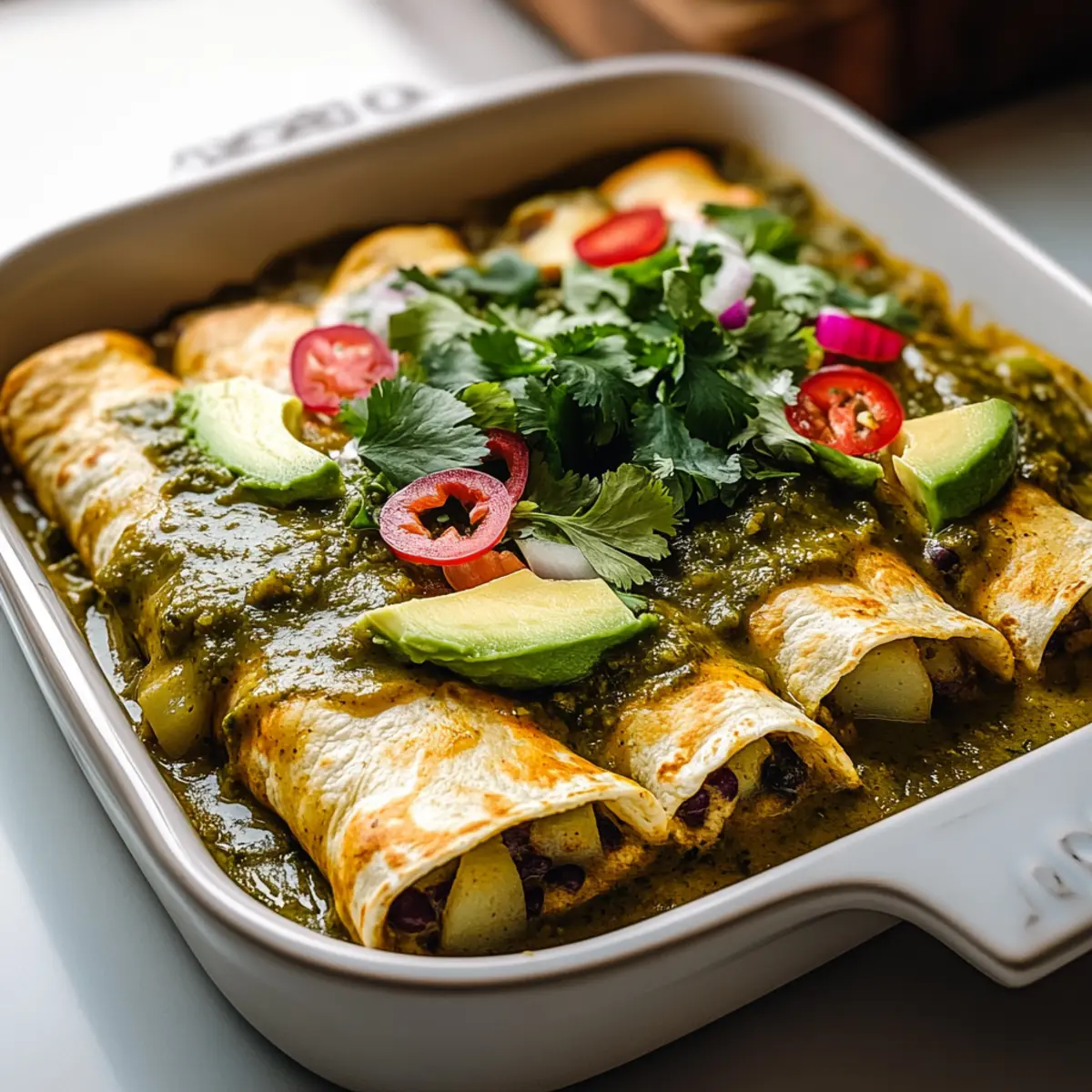 Potato Green Chili Enchiladas