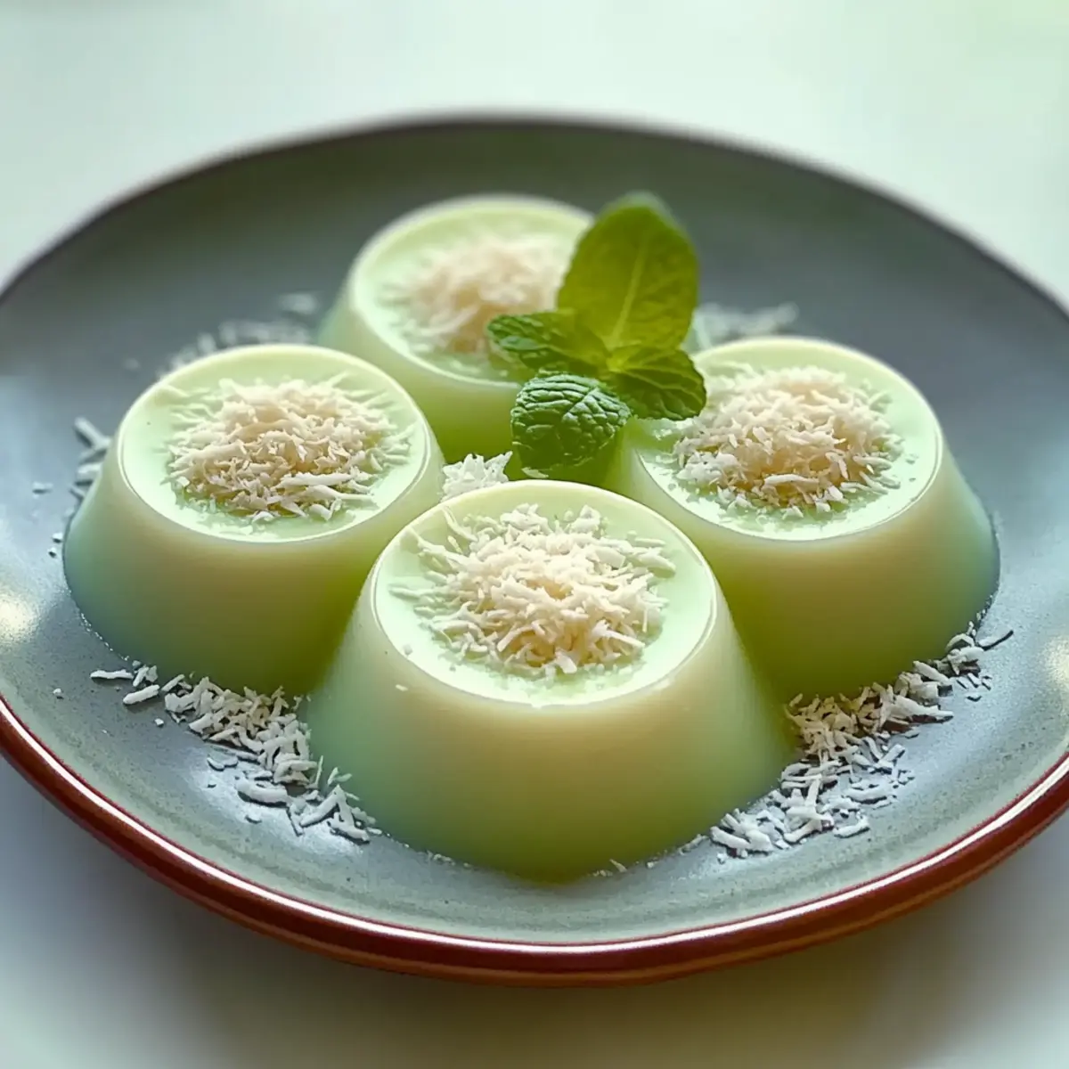 Creamy Pandan Coconut Panna Cotta