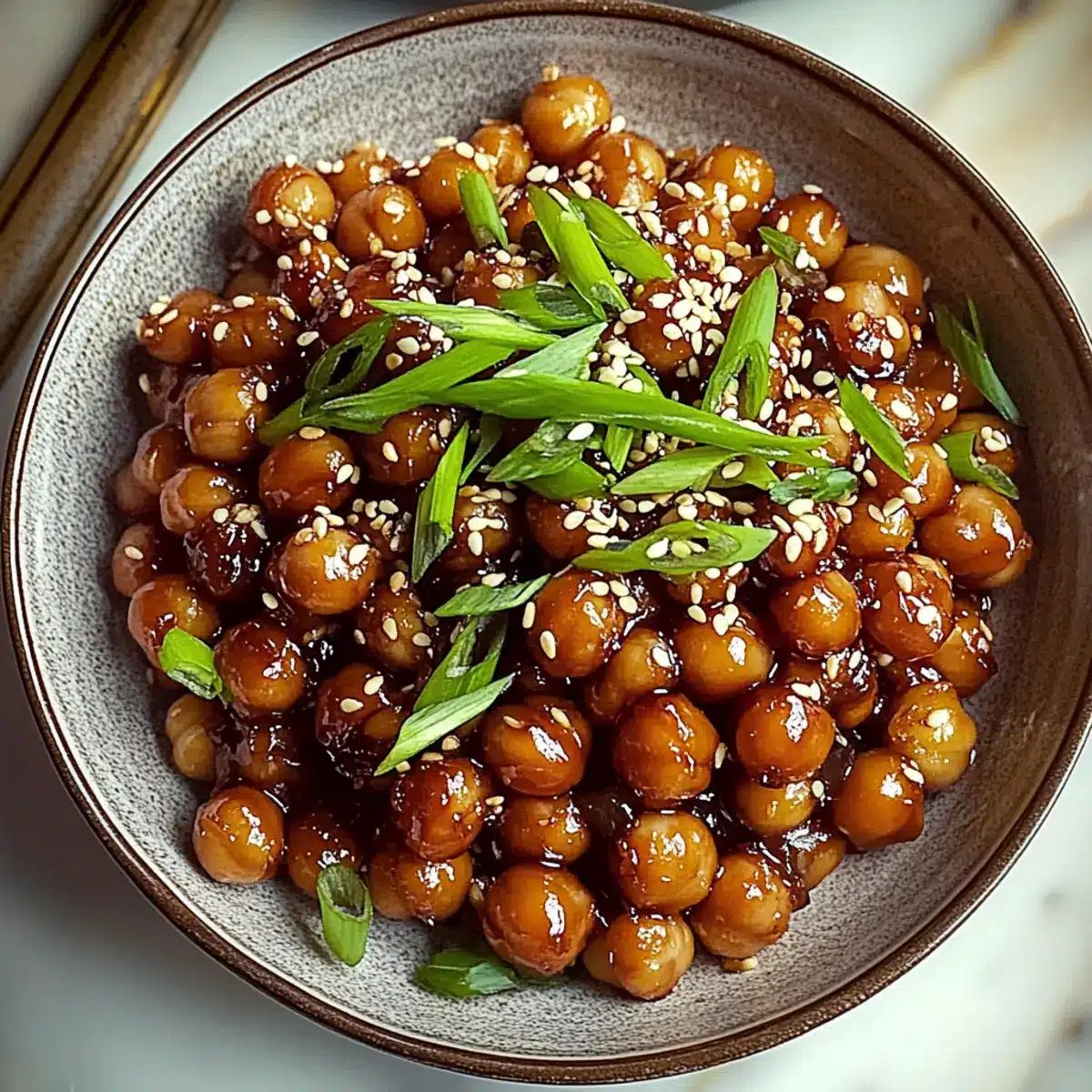 Vegan Sticky Sesame Chickpeas