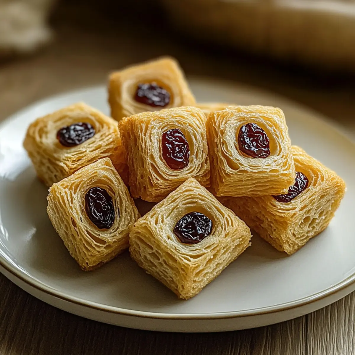 Wafer Rolls with Raisins