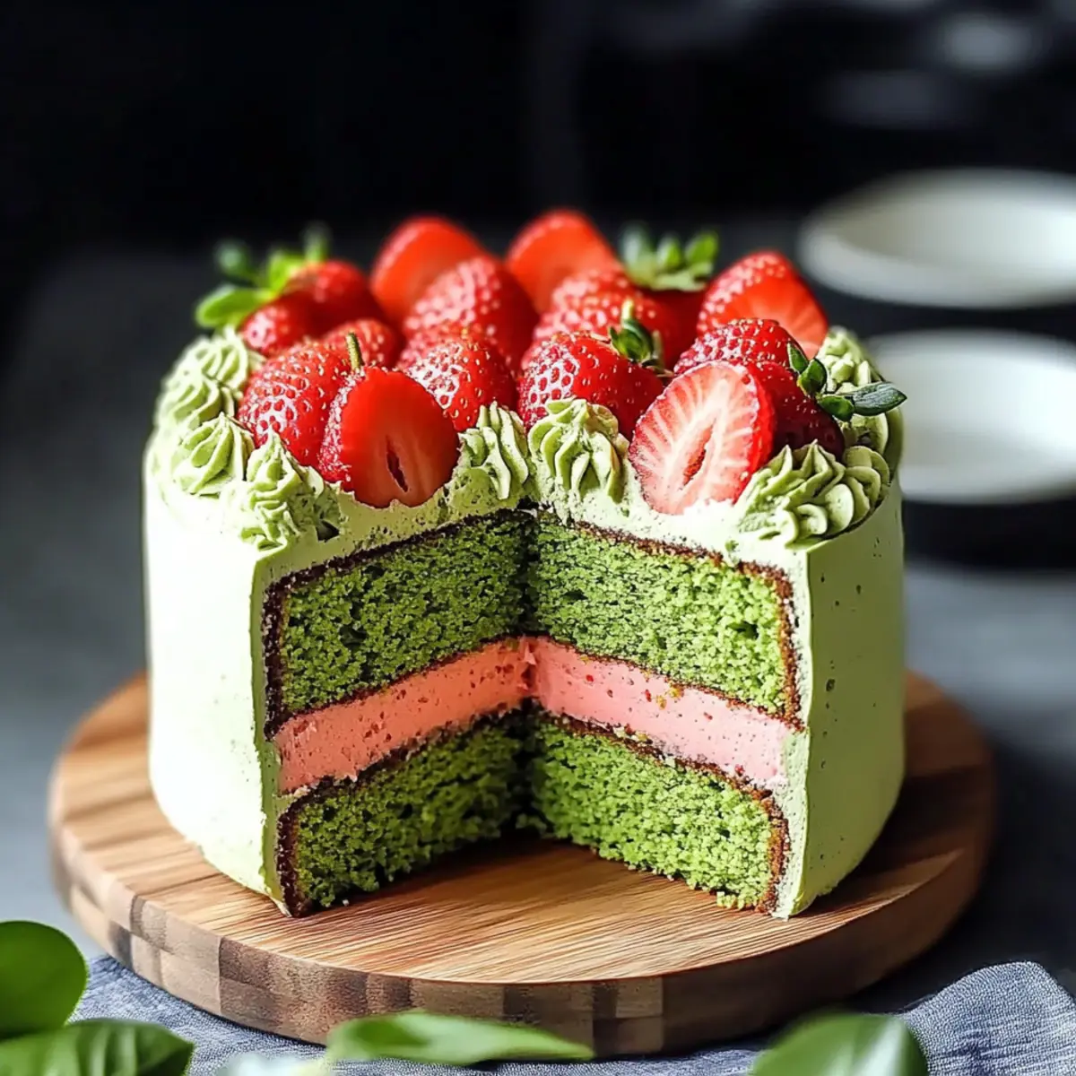 Matcha Strawberry Cake
