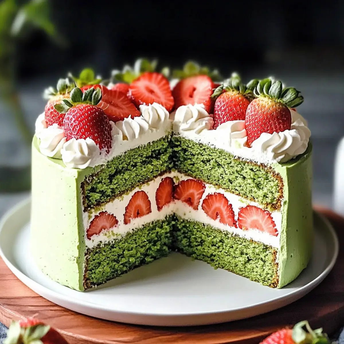 Matcha Strawberry Cake