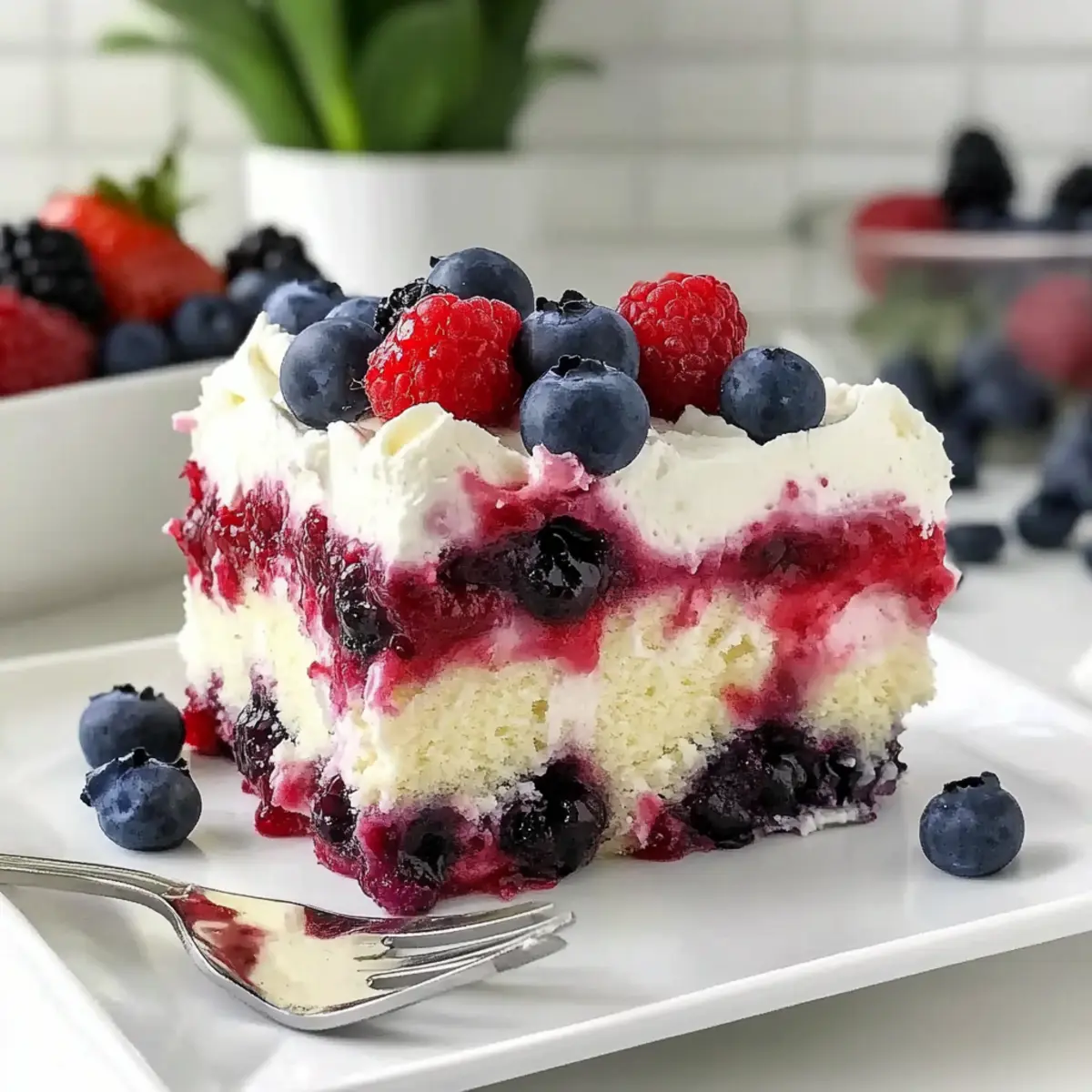 Summer Berry Poke Cake