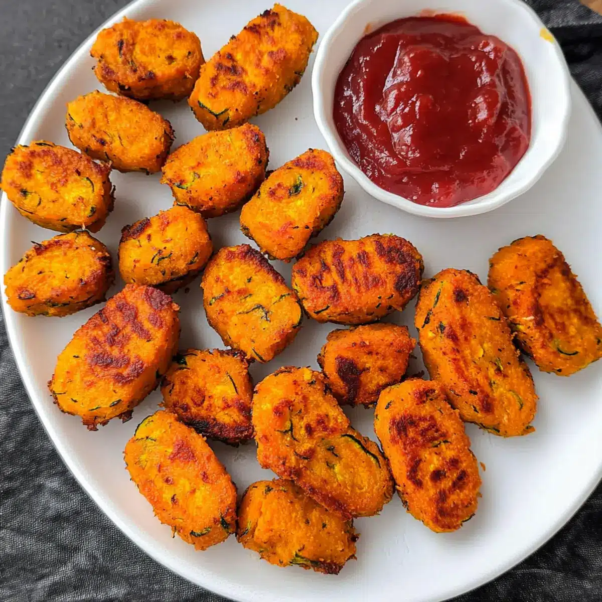 Baked Sweet Potato Zucchini Tots