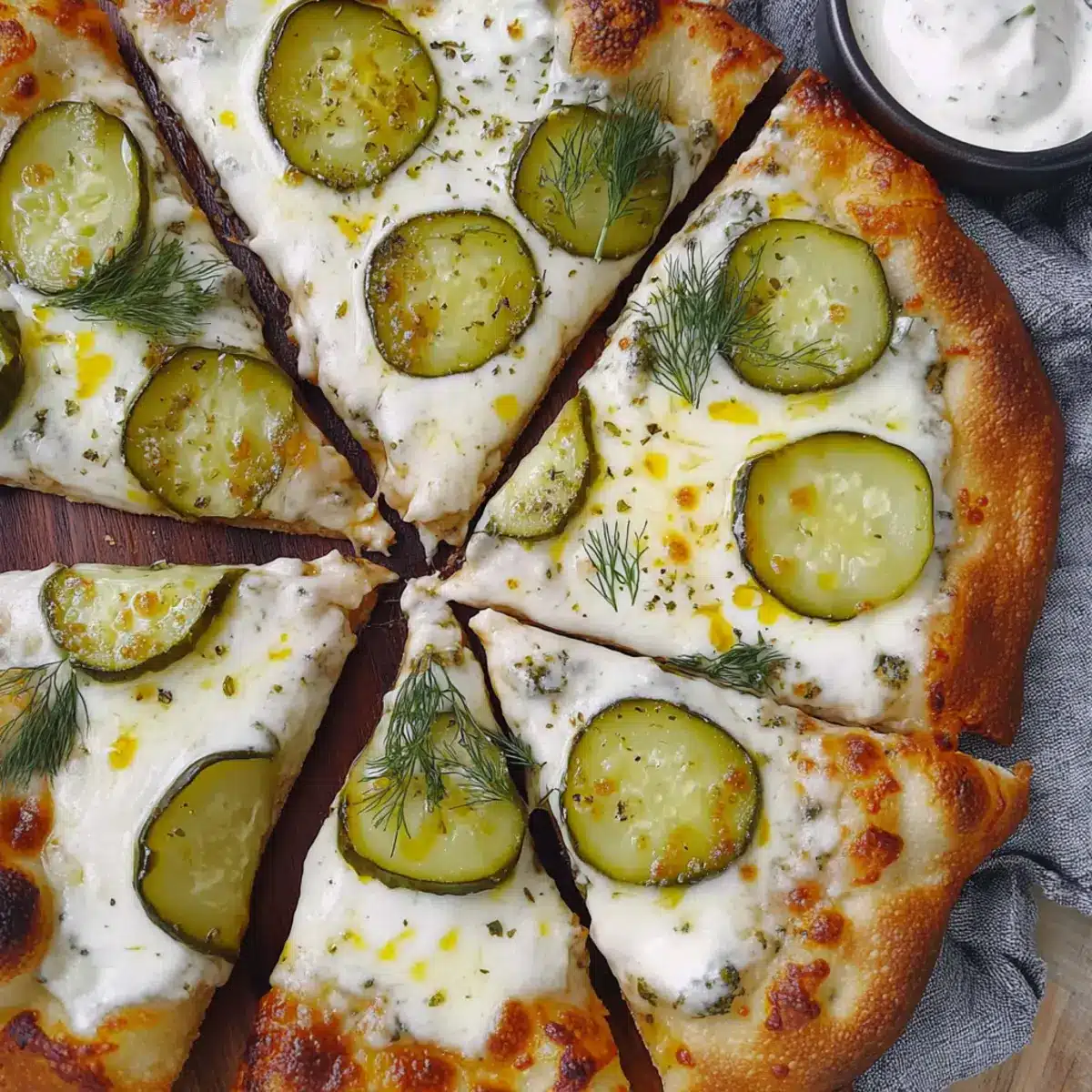 Dill Pickle and Garlic Pizza