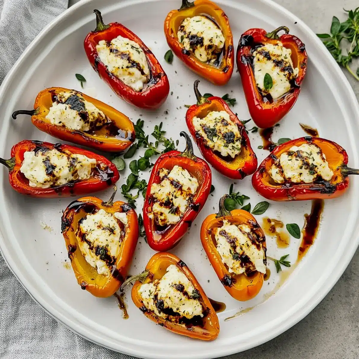 Roasted Goat Cheese Stuffed Mini Peppers