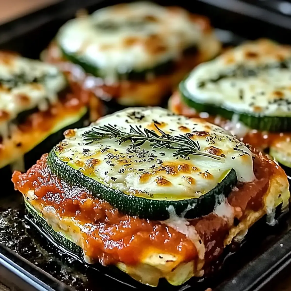 Layered Zucchini Ricotta Melts with Marinara