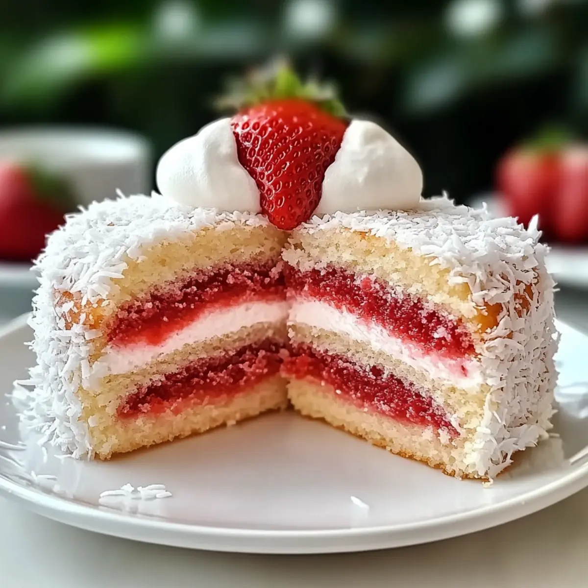 Strawberry Coconut Sponge Cakes