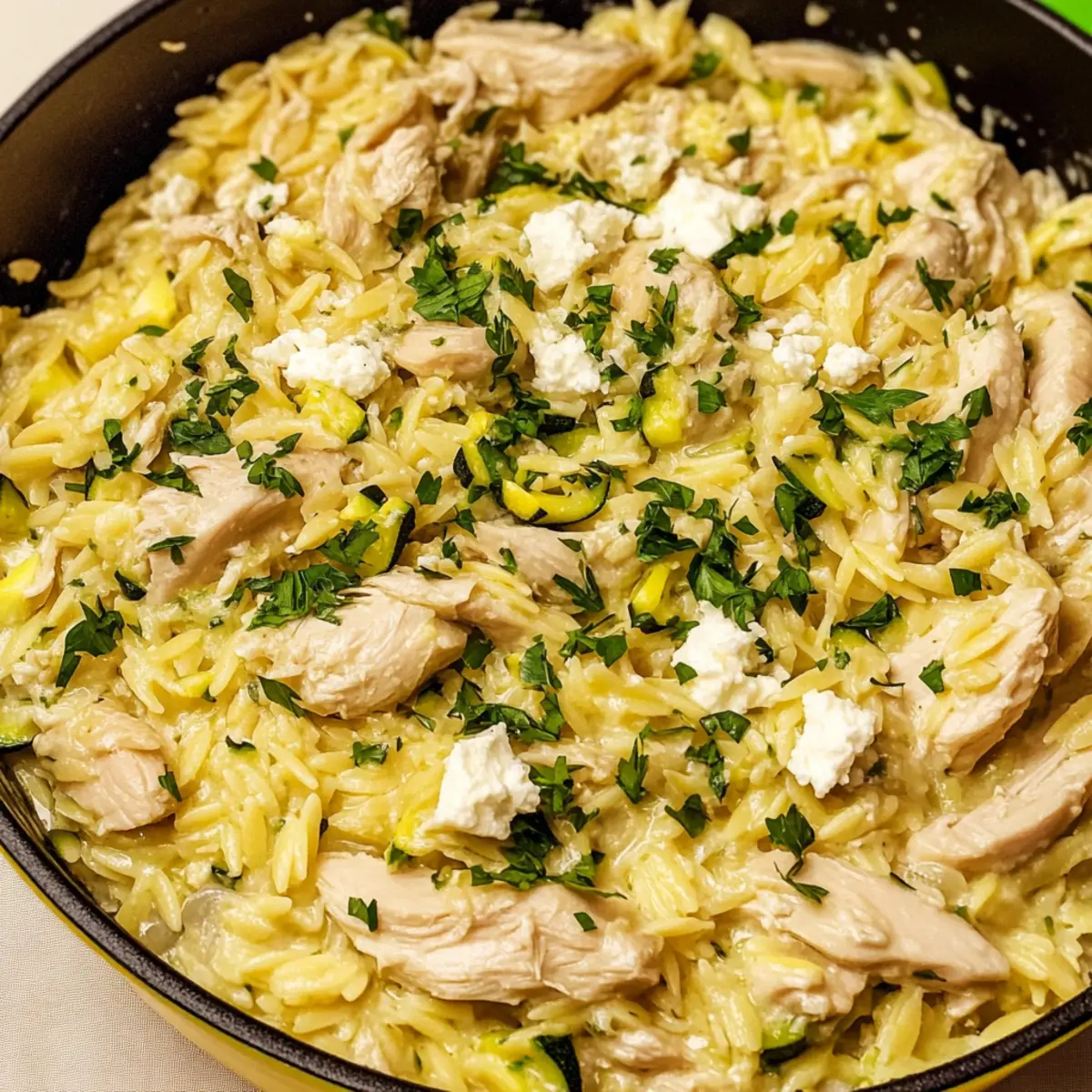 Feta Lemon Chicken Orzo Pasta
