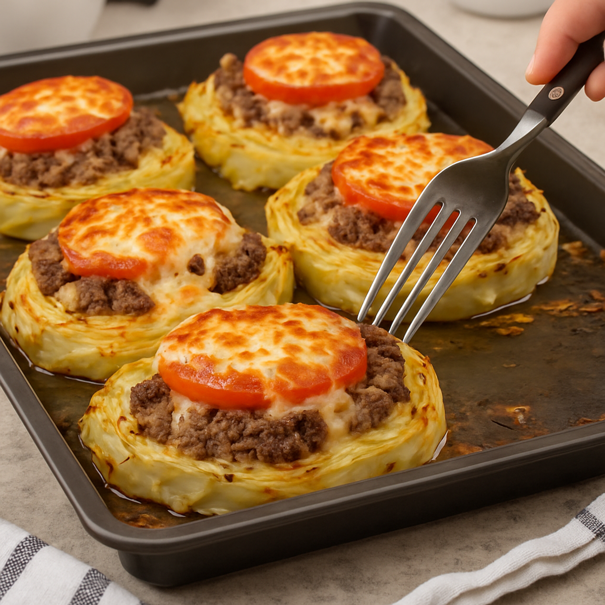 Cheesy Baked Cabbage and Beef Rounds for Cozy Family Nights
