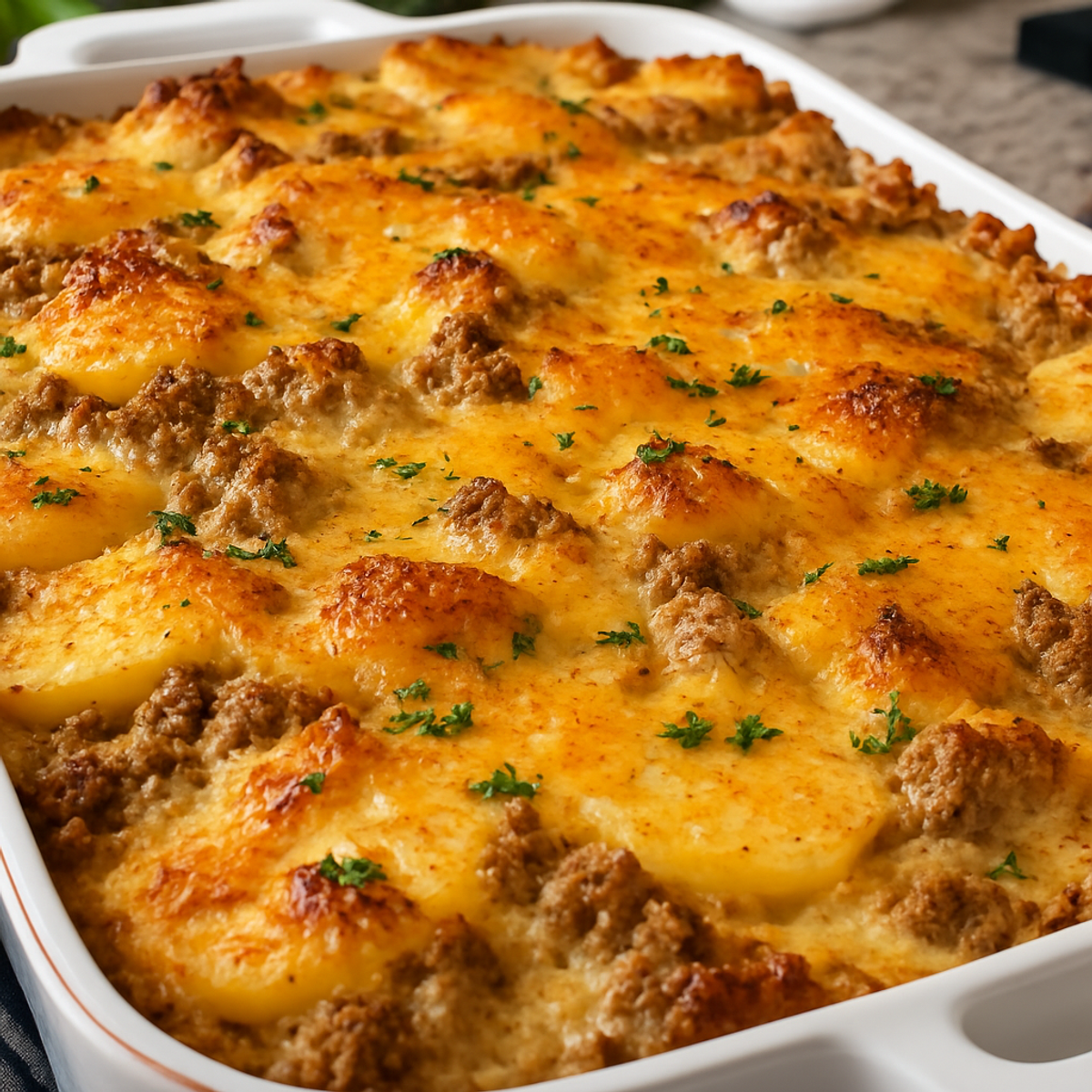 Easy Cheesy Beef and Potato Casserole for Family Dinner