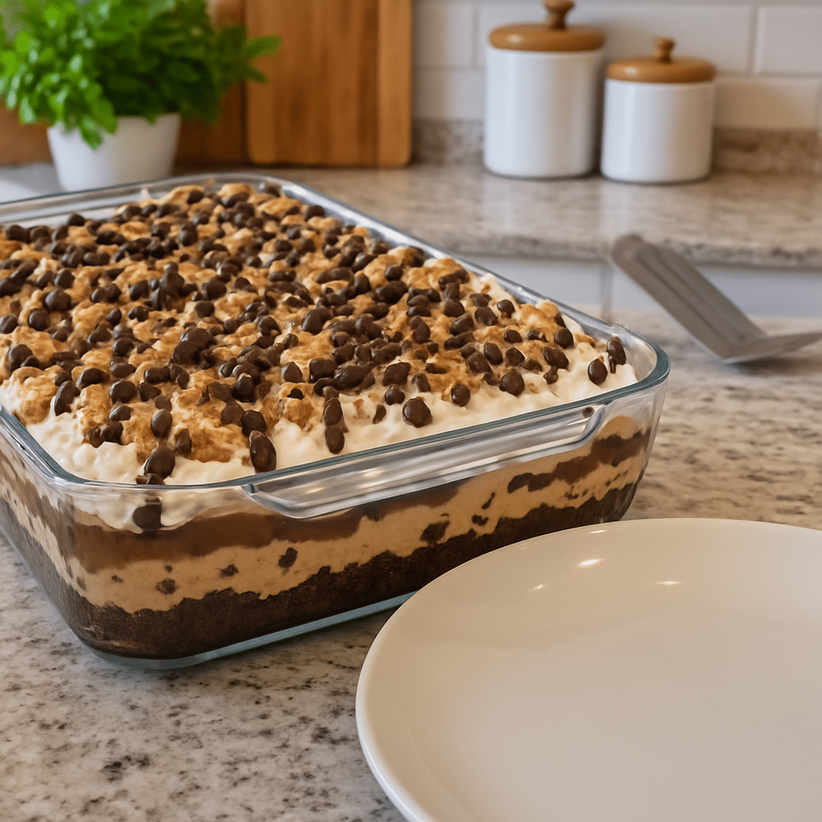 Decadent Chocolate Chip Cookie Dough Brownie Casserole