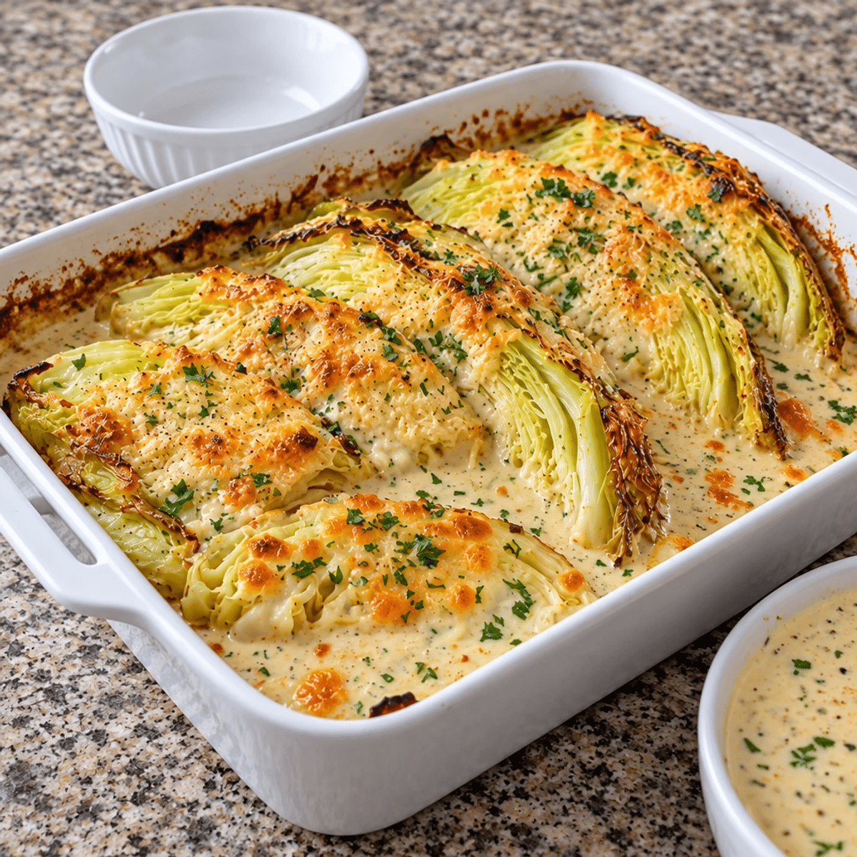 Baked Cabbage with Garlic and Parmesan Delight