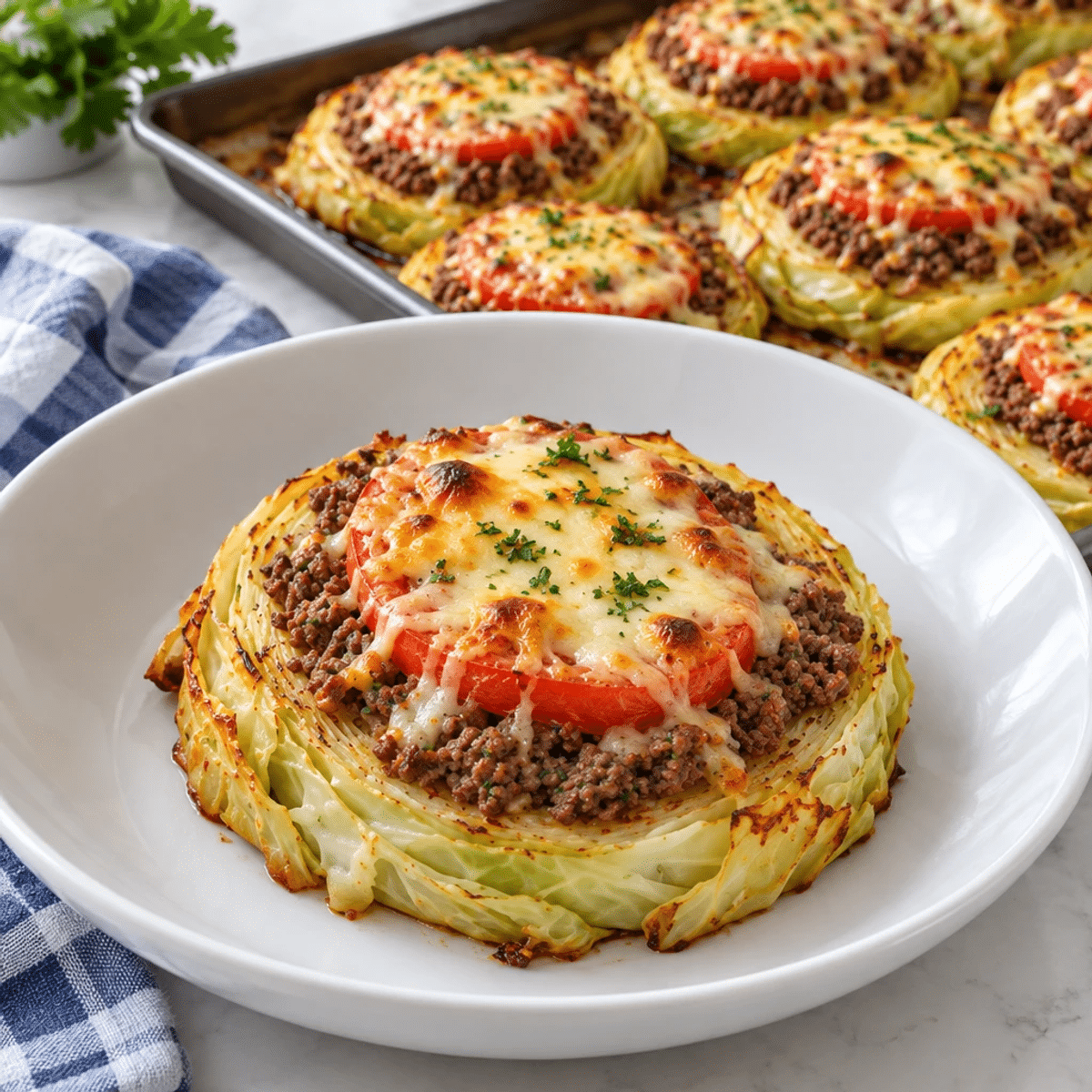 Cabbage Rings with Ground Beef and Mozzarella Delight