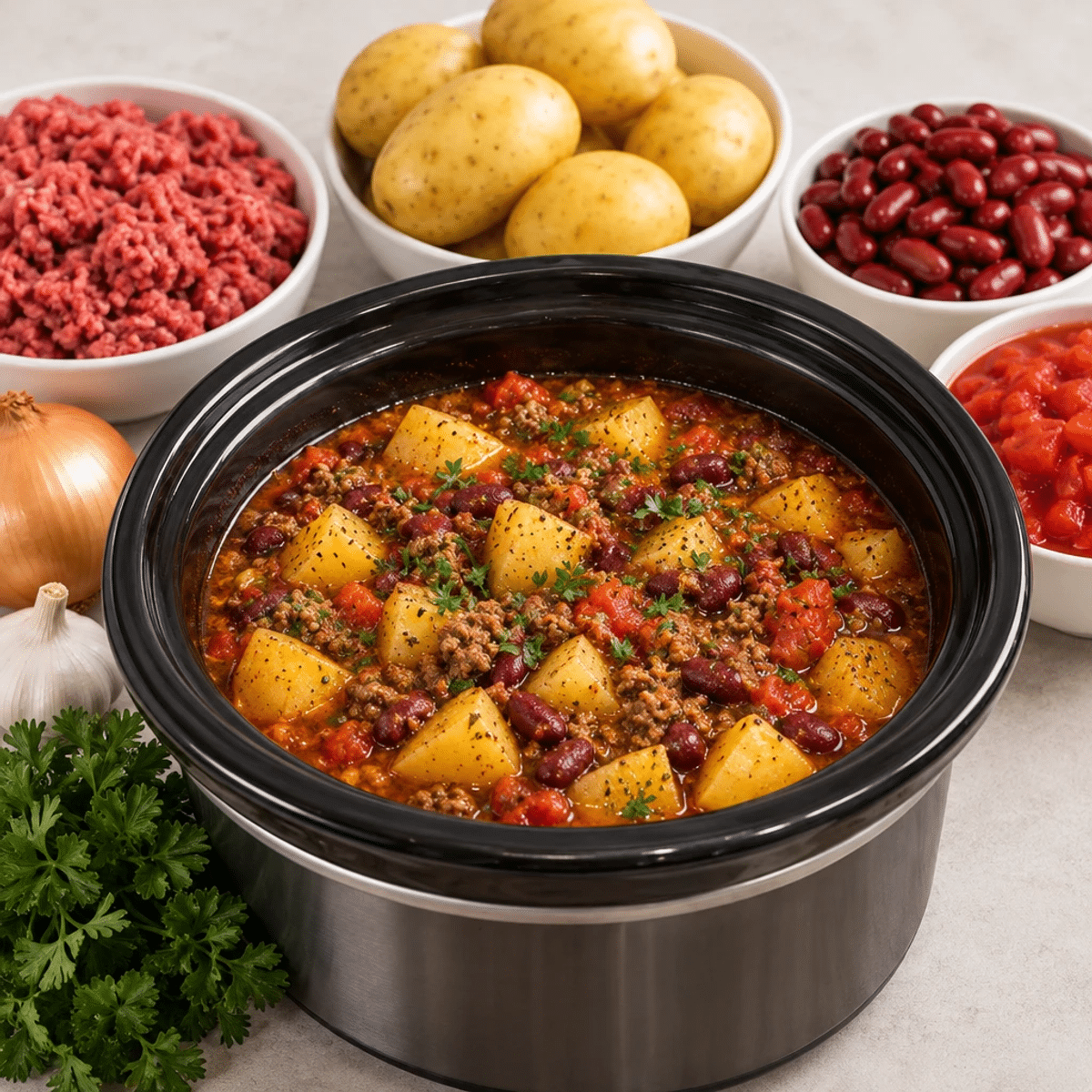 Comforting Slow Cooker Beef and Potato Bean Stew article image 2