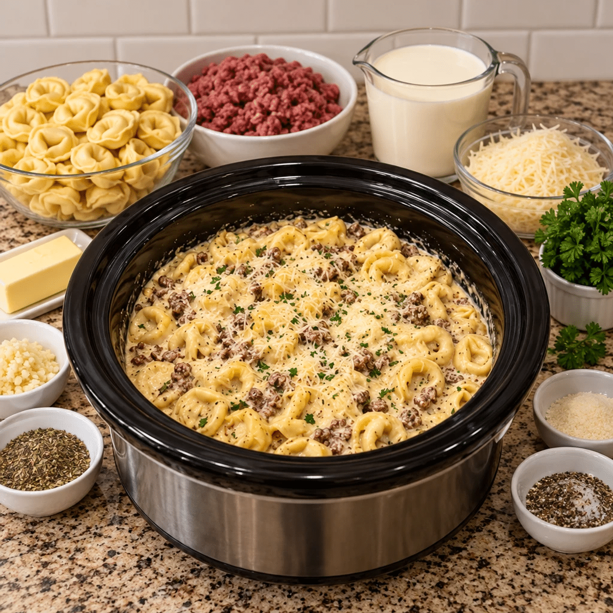 Creamy Cheesy Beef Tortellini Crockpot Magic article image 2