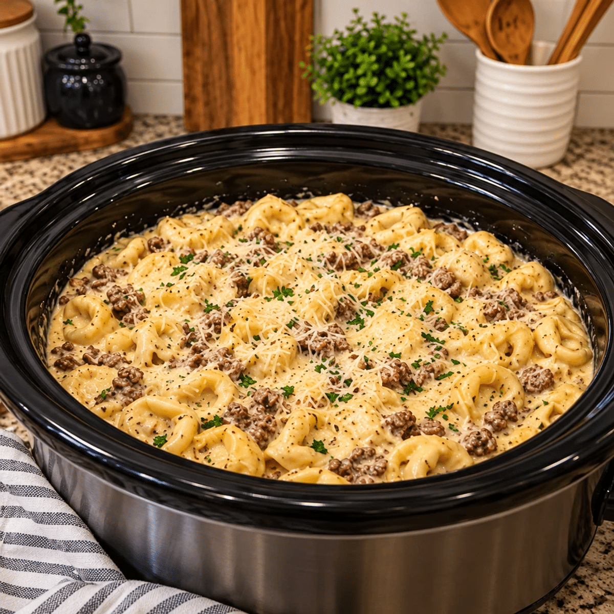 Creamy Cheesy Beef Tortellini Crockpot Magic article image 4