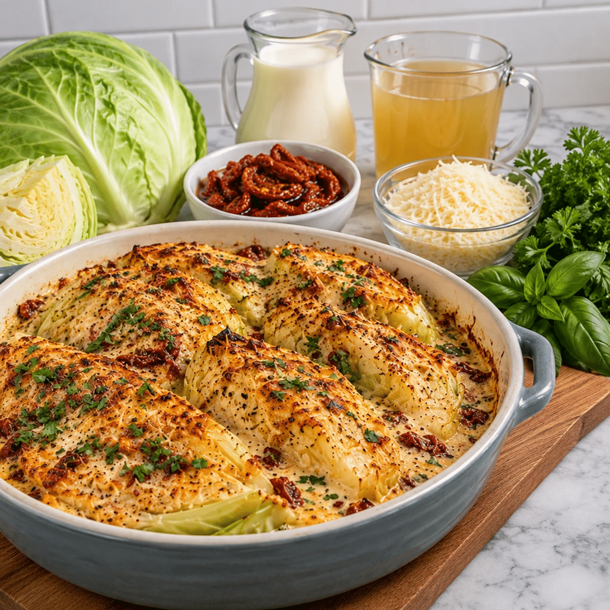 Creamy Roasted Cabbage with Parmesan and Sun-Dried Tomatoes article image 2