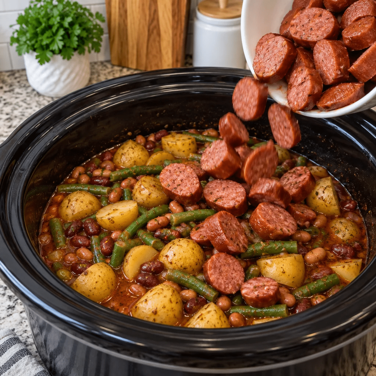 Crockpot Beef Smokies with Beans and Potatoes Delight article image 3