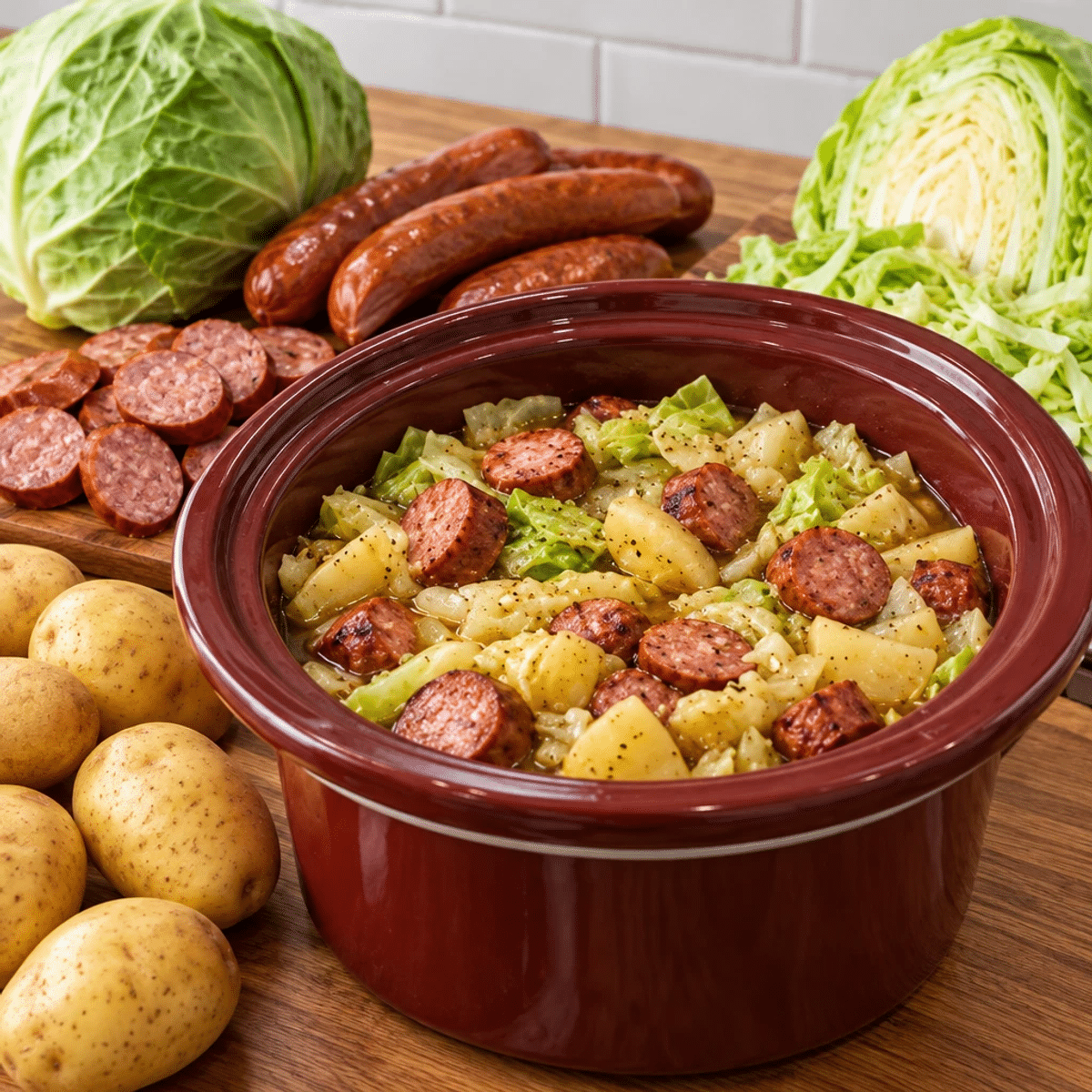 Hearty Slow Cooker Sausage and Cabbage with Potatoes article image 2