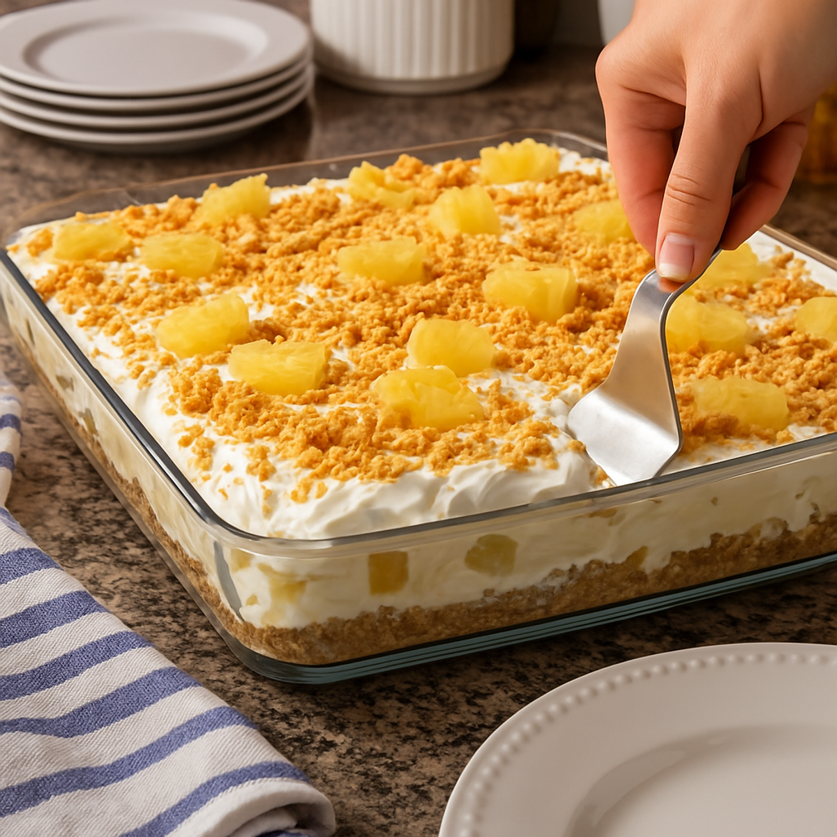 Easy No Bake Pineapple Cream Dessert for Family Fun