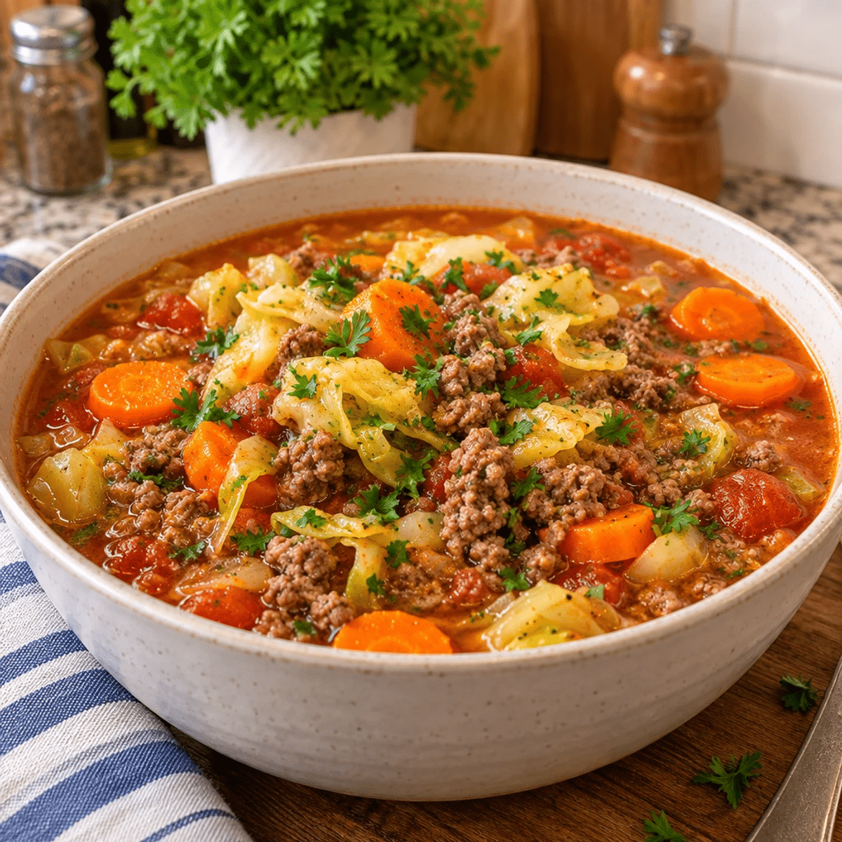 Savory Cabbage and Beef Soup for Cold Nights