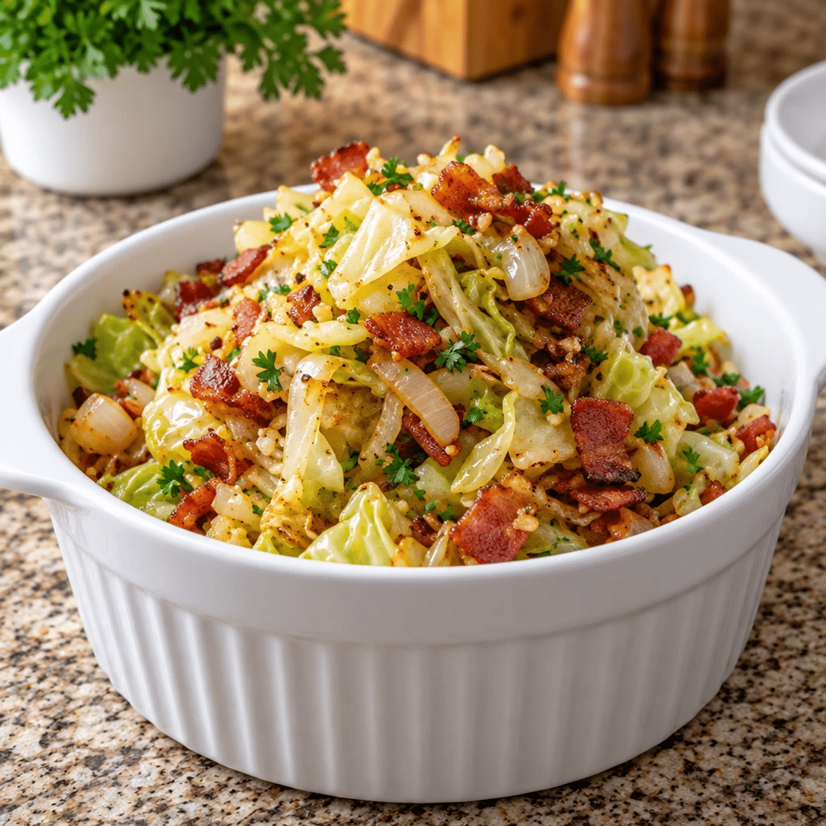 Savory Southern Cabbage Stir-Fried with Bacon and Garlic