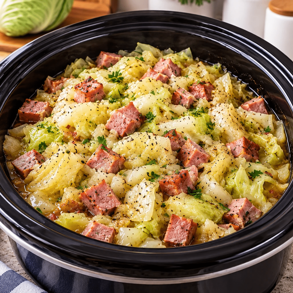 Slow Cooker Cabbage and Ham: Comfort in Every Bite