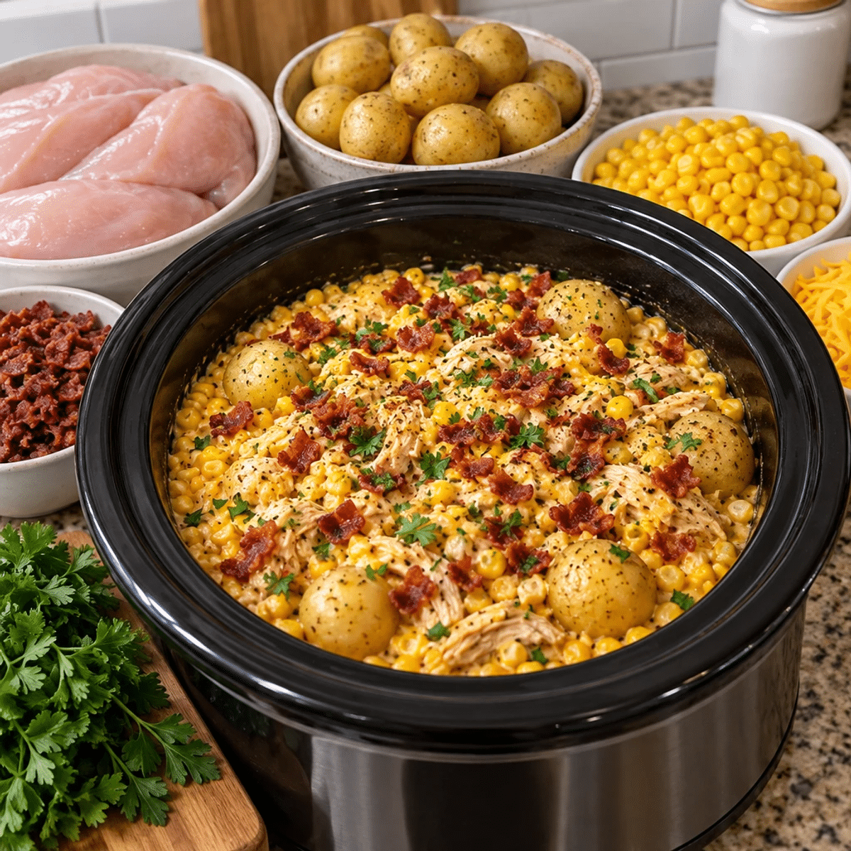 Slow Cooker Cheesy Chicken and Corn Delight with Baby Potatoes article image 2