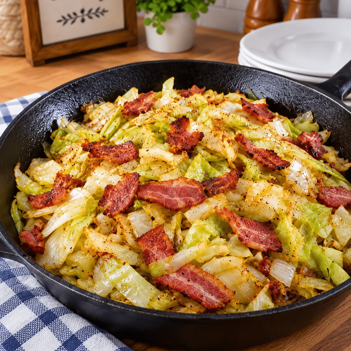 Southern Fried Cabbage With Turkey Bacon Bliss